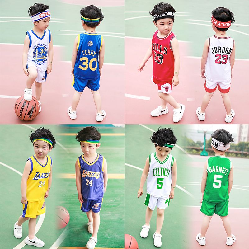 2021 Kids Warriors Team No. 30 Curry Basketball Dress Set Kids Competition Training Appearances ...
