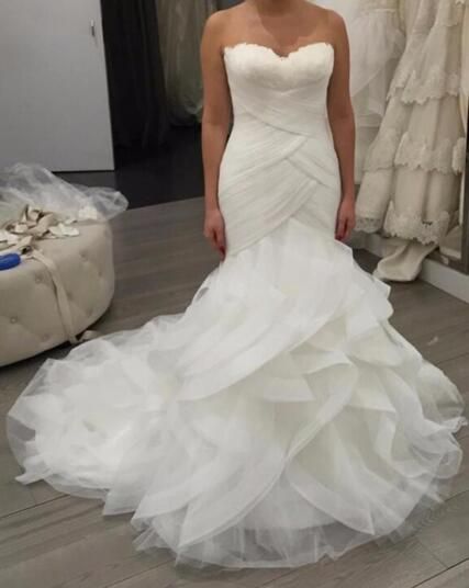 새로운 화려한 머메이드 웨딩 드레스 사우디 아라비아의 연인 Tulle Sweetheart Bridal Gowns Vestios De Novia