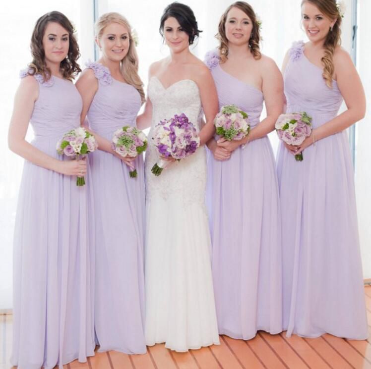 long lilac bridesmaid dresses