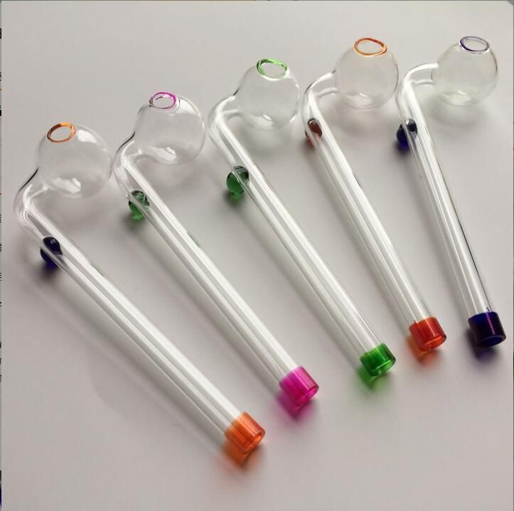 2019 14cm Curved Glass Smoking Pipes Glass Oil Burners Smoking Heady Water Bong Pipe Colored