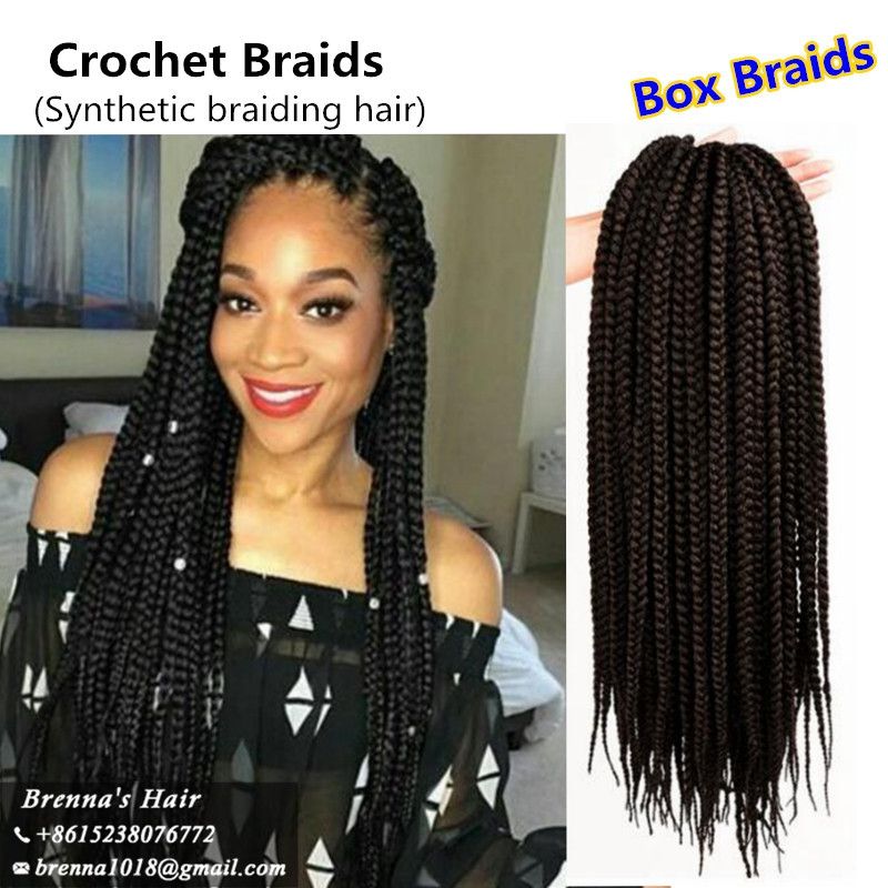 2020 Classical Black 3x Box Braids Hairstyles 24 Inch Long Jumbo