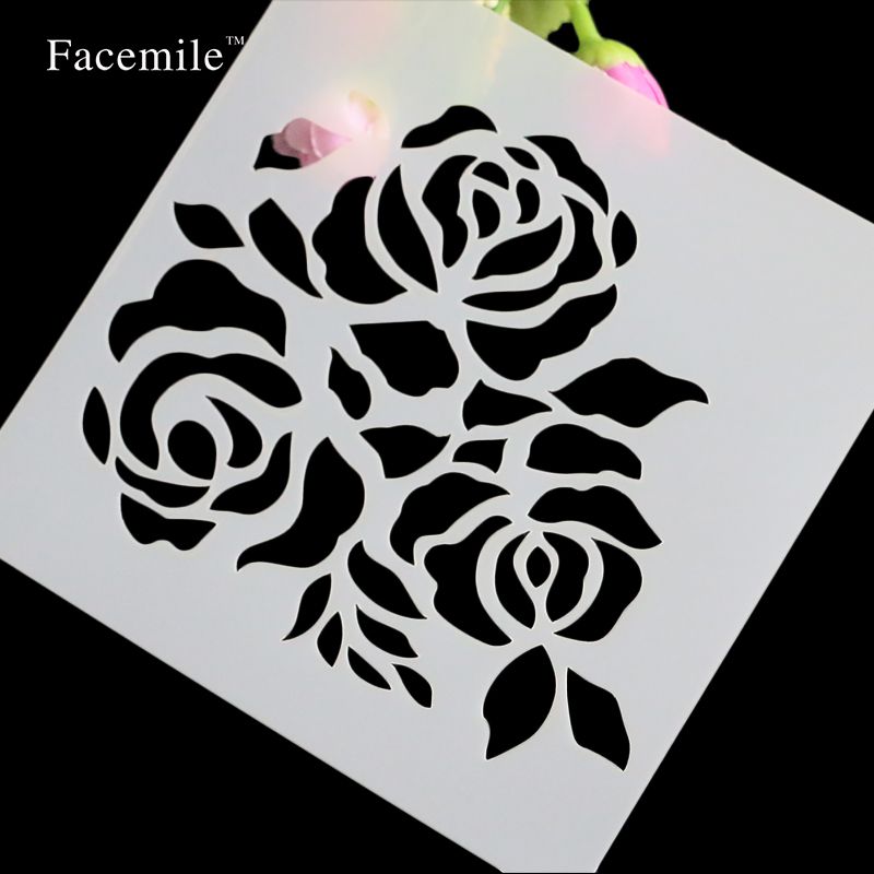 2020 Romantic Rose Flower Shape Cake Stencil For Wedding