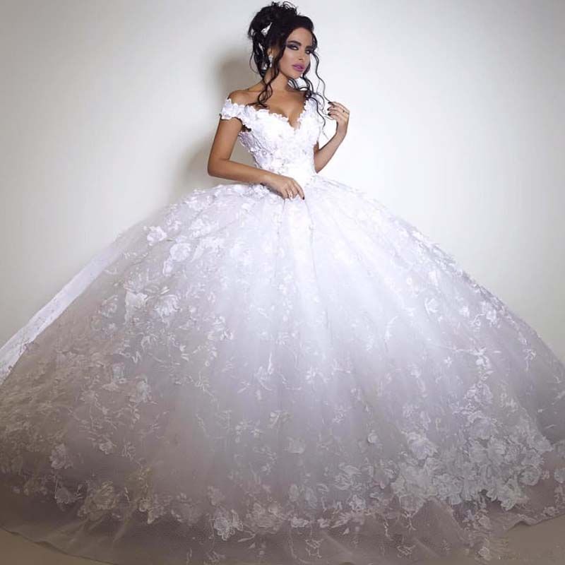 2019 Custom Made Wedding  Dresses  Dubai  Italy Pictures Ball 
