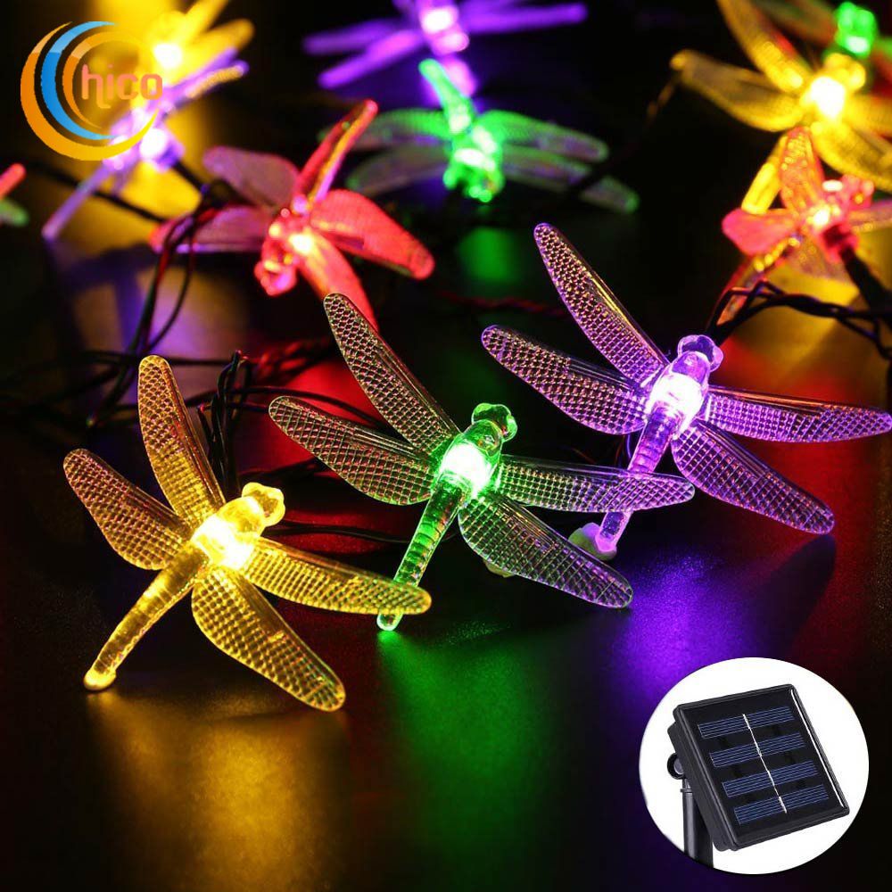 Solar String Lights Dragonfly Light Led 5m 20 Leds Power Outdoor Waterproof For Garden
