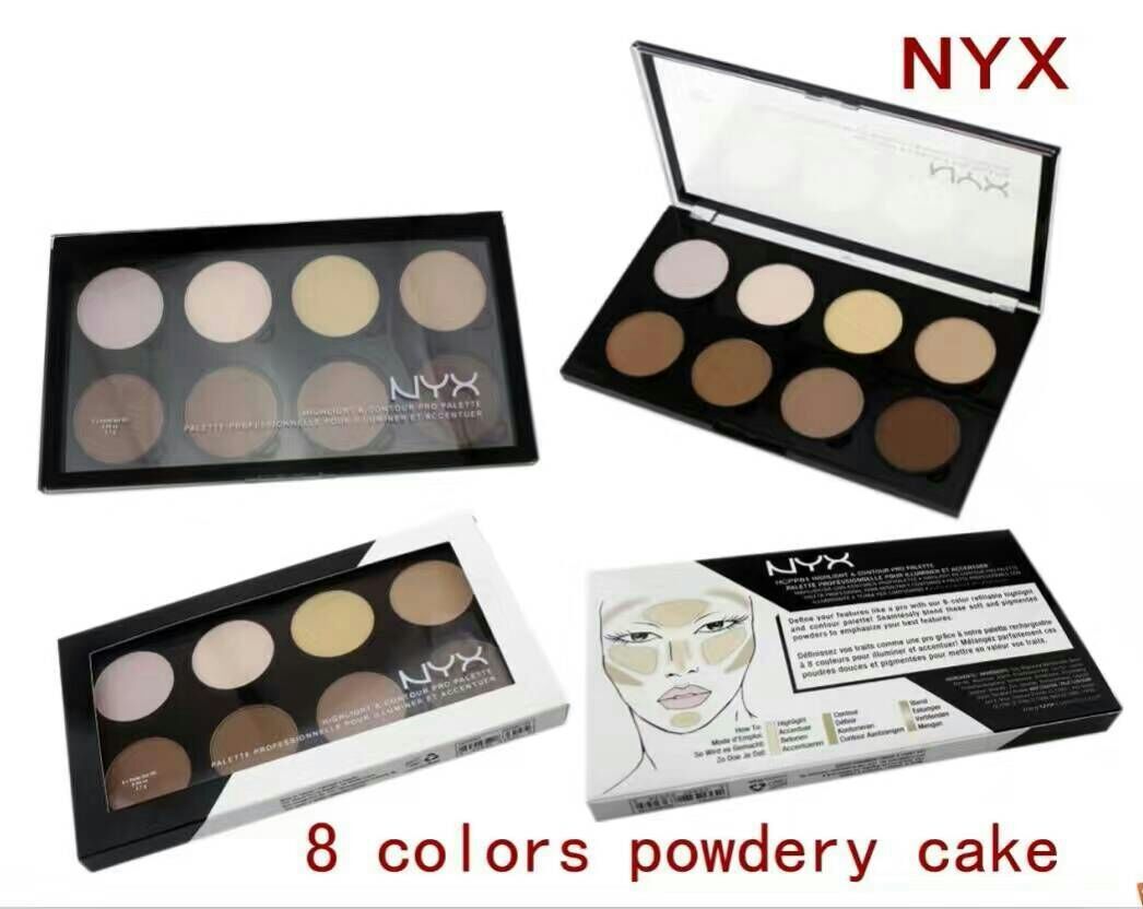 NYX Highlight & Contour Pro Pattle Review Face Pressed Powder Foundation Grooming Shadow Powder