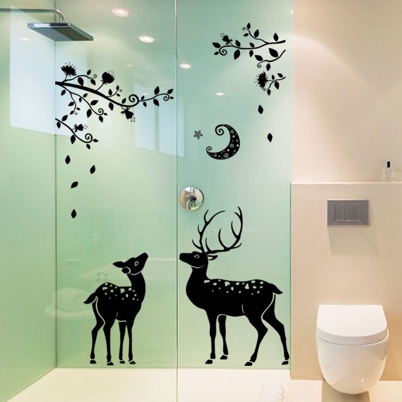 new christmas window stickers animal elk deer home decoration decals
