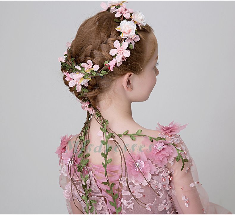 Boho Floral Flower Girl Garland Headwear Crown Of Flowers For Hair Wreath Headband Accessories