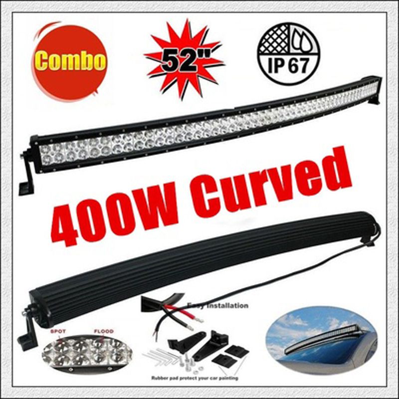 400w 52 inch curved led work light led light bar roof 44 inch curved led light bar