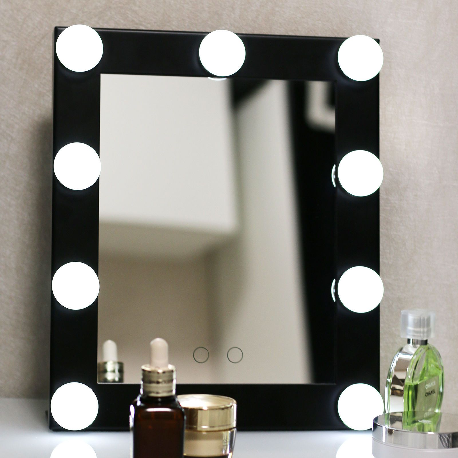 Hollywood Lighted Aluminum Table Desktop Wall Mounted Cosmetic Hollywood Lighted Aluminum Table Desktop Wall Mounted Cosmetic Makeup Artist Salon Vanity Girl Mirror With Lights Bulbs Around Bulb