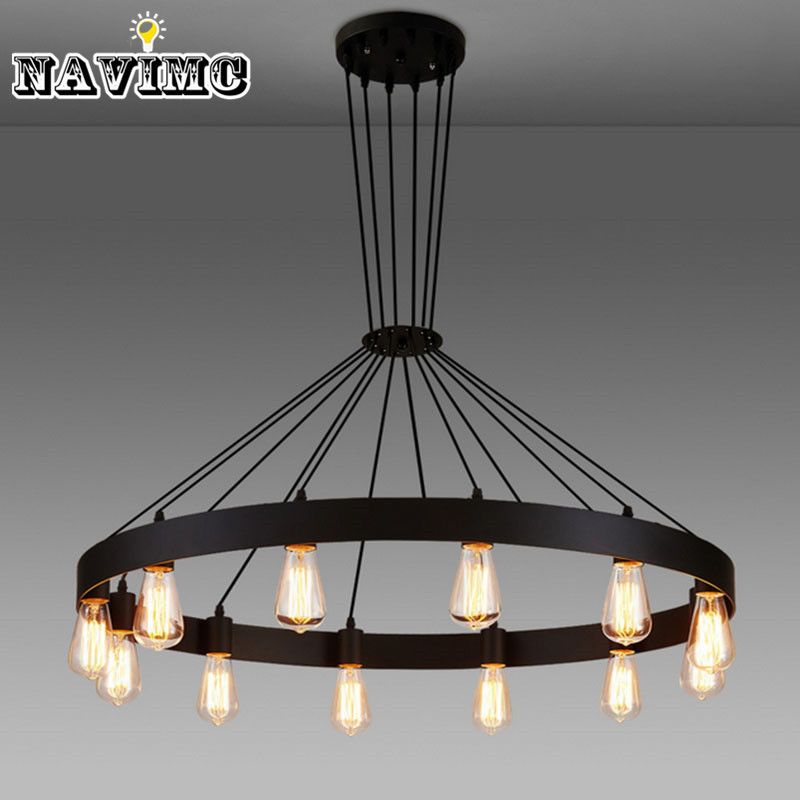 Industrial American Loft Vintage Warehouse Black Iron Pendant Lights Industrial American Loft Vintage Warehouse Black Iron Pendant Lights Lamp For Dining Room Restaurant Decoration Lighting Hanging Fixtures