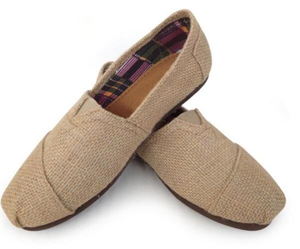Tom Linen Flats, Breathable Casual Shoes For Men And Women Linen, A ...