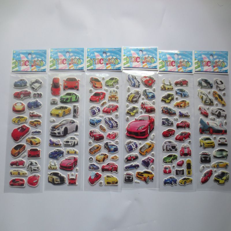 6 sheetscartoon car sticker