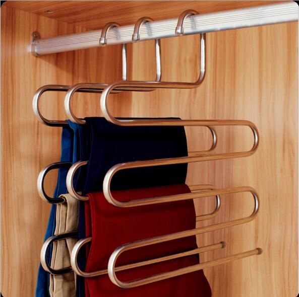 New Hanger Pants Clip Multi Layer Wardrobe Multifunctional New Hanger Pants Clip Multi Layer Wardrobe Multifunctional Storage Plus Size Fashion Top1693 Wood Cloth Clothes Hangers