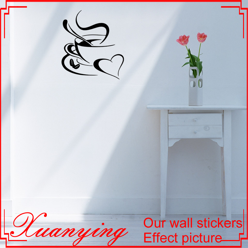 coffee cup heart sticker kitchen wall decal sticker art stickers for