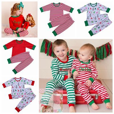2017 Fall Winter Pajamas Children Family Matching Pajamas Kids 2017 Fall Winter Pajamas Children Family Matching Pajamas Kids Christmas Outfit Red Green Pyjamas Sleepwear Stripe Pijama Sets Girl Boys Pjs Toddler Girls ... - 2017 Fall Winter Pajamas Children Family Matching Pajamas Kids