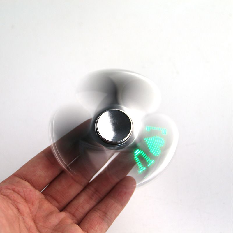 LED Light Up Fidget Spinners Plastic With LED Luminous Words Changing Flashing Hand Spinner ...