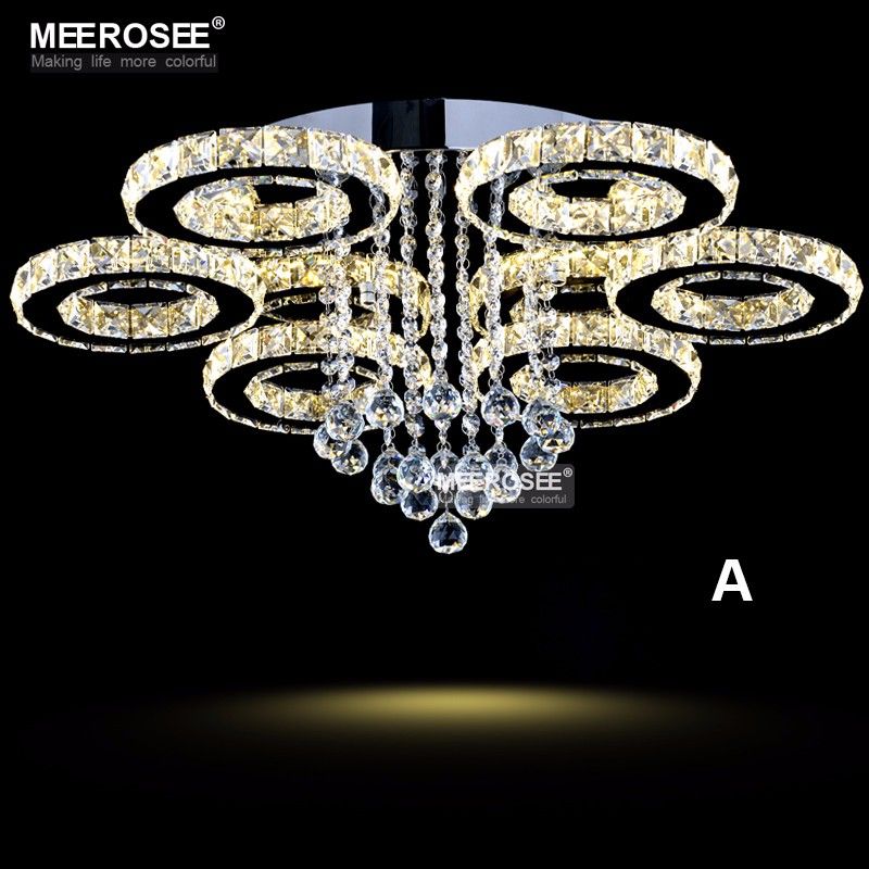 Modern Led Chandeliers Light Stainless Steel Crystal Lamp For Living Modern Led Chandeliers Light Stainless Steel Crystal Lamp For Living Bedroom Diamond Ring Res Chrome Chandelier Lighting