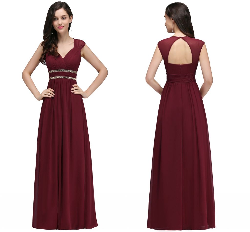 2018 burgundy new designer bridesmaid dresses