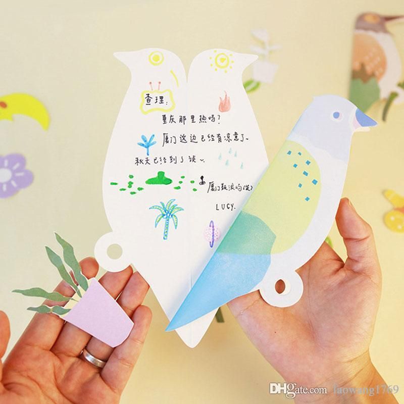 1 x bird shape kawaii greeting message card with envelope christmas kawaii christmas cards