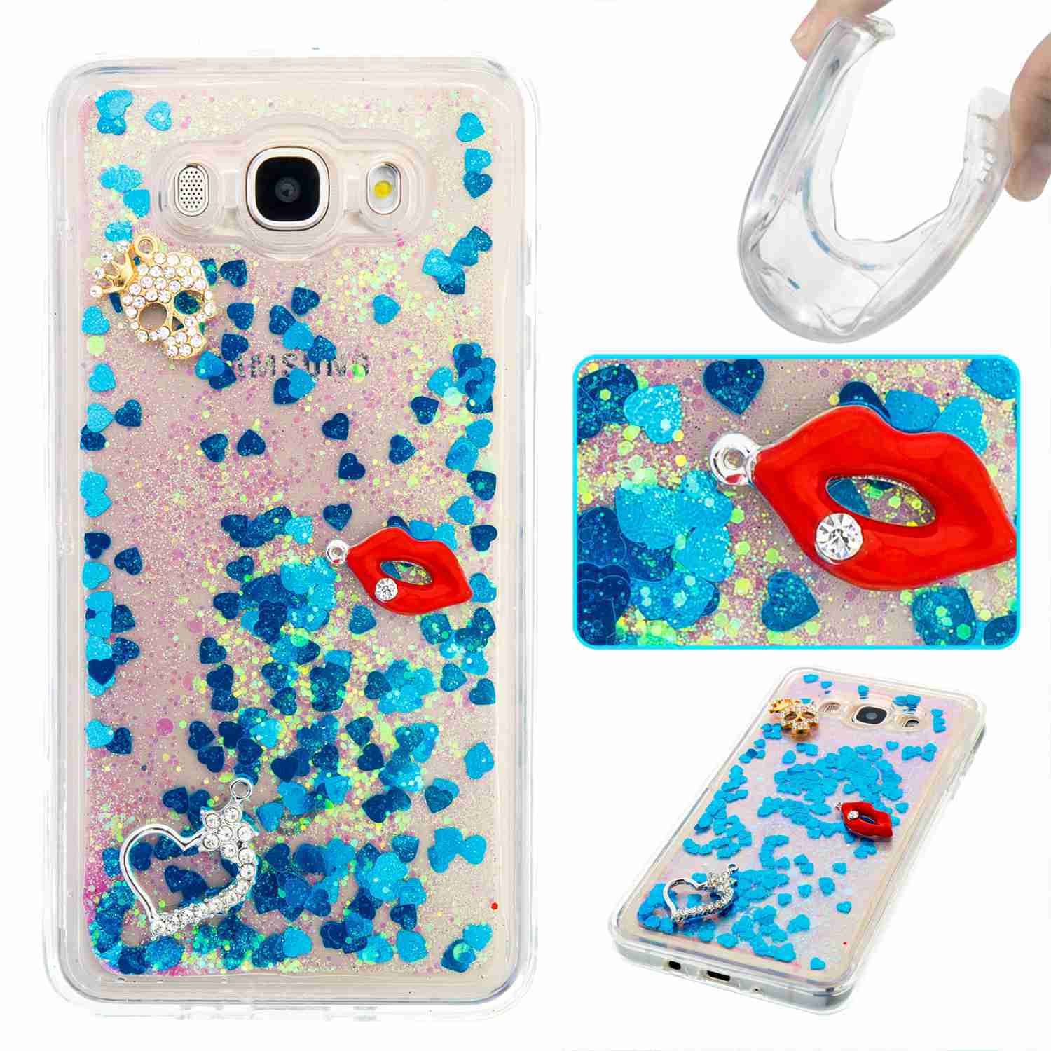 Quicksand Moving Bling Glitter Floating Dynamic Flowing Liquid Tpu Quicksand Moving Bling Glitter Floating Dynamic Flowing Liquid Tpu Soft Transparent Case For Samsung Galaxy J3 J5 J7 Prime A3 A5 2017 J710 Cell Phone Covers