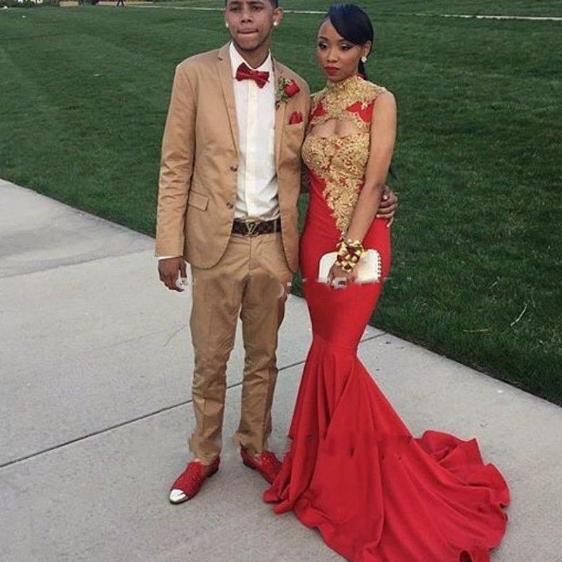 gold and red prom