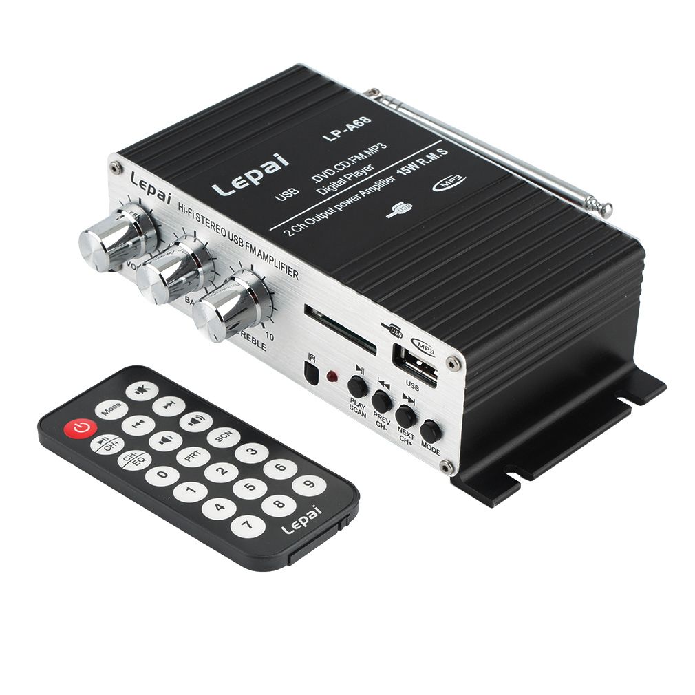 Mini 12V Car MP3 Hi Fi Stereo Audio Amplifier Home Auto Motocycle Bass Speaker Boostrer Player With USB For SD Port DVD FM MMC Car Stereo Wiring Harness Car ...