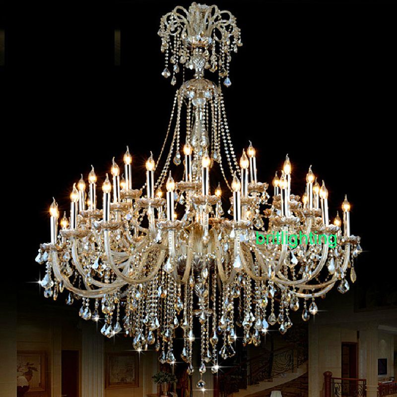 Big Hall Lamp Chandeliers Luxury Champagne Crystal Chandelier Large Big Hall Lamp Chandeliers Luxury Champagne Crystal Chandelier Large Modern Villa Living Room Staircase