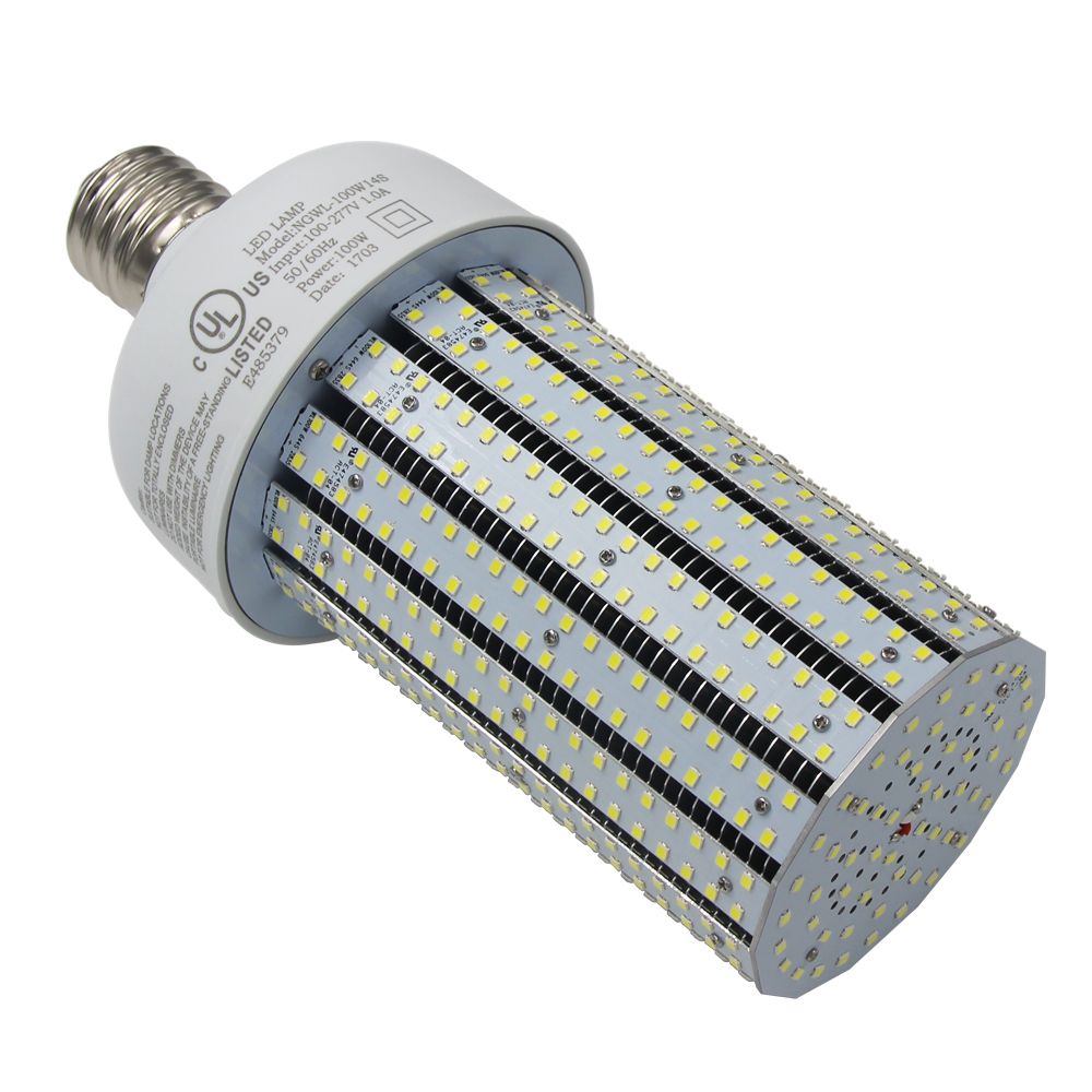 100w Led Street Corn Bulb 400 Watt Mh Replacement 100 277vac Large 100w Led Street Corn Bulb 400 Watt Mh Replacement 100 277vac Large Mogul Base E39 6000k Daylight 13442lm 360 Degree Lights