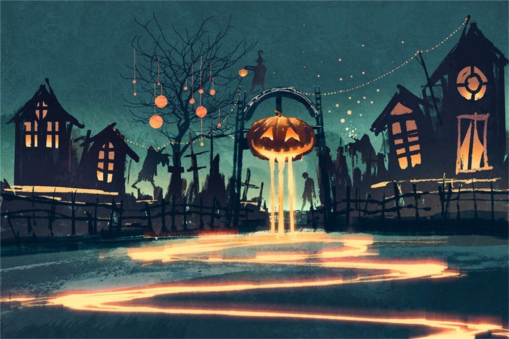 2018 Happy Halloween Night Party Photography Backdrop Banner Digital Happy Halloween Night Party Photography Backdrop 403680918html