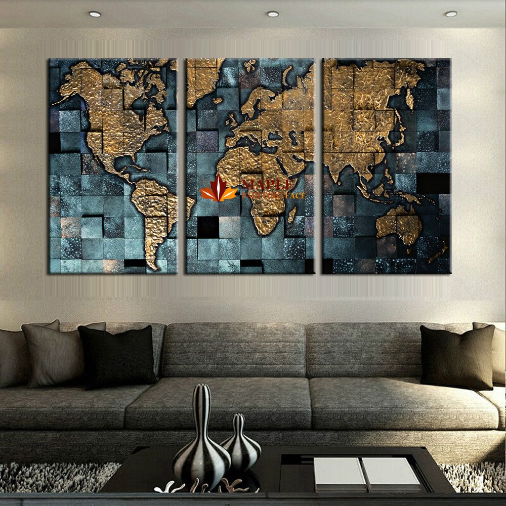 Large Canvas Prints Modern Wall Art The Abstract World Map - large canvas prints modern wall art the abstract world map -