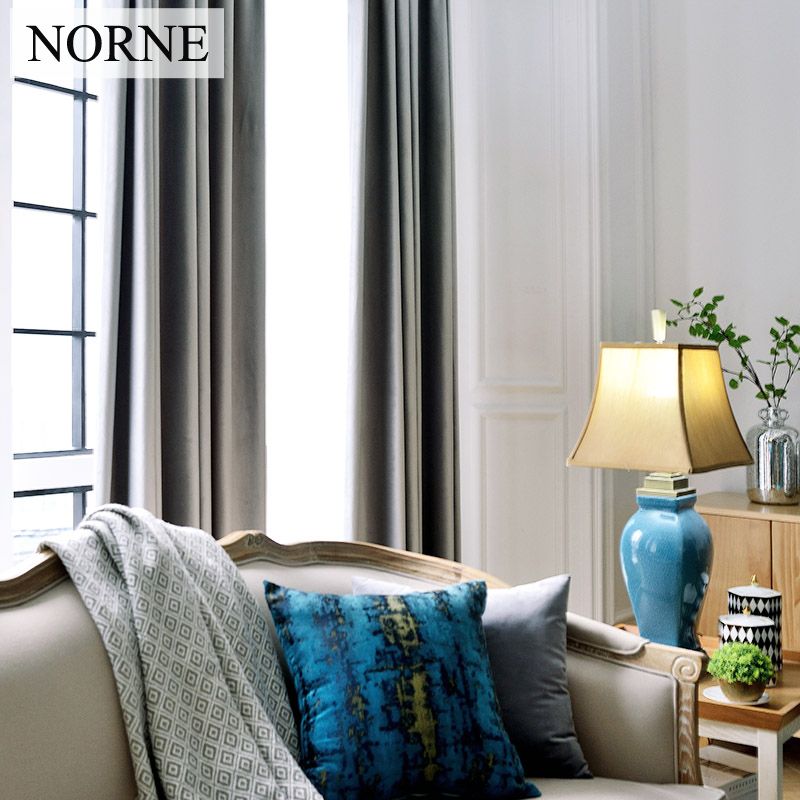 Norne Modern Style Solid Color Heavy Velvet Blackout Super Soft Norne Modern Style Solid Color Heavy Velvet Blackout Super Soft Window Curtains For Theater Living Room Ds Bedroom Curtain One Panel