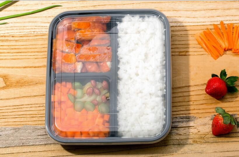 3 Compartment Reusable Food Storage Containers With Lids Microwave And Dishwasher Safe Bento Lunch Box Stackable Set Of 12