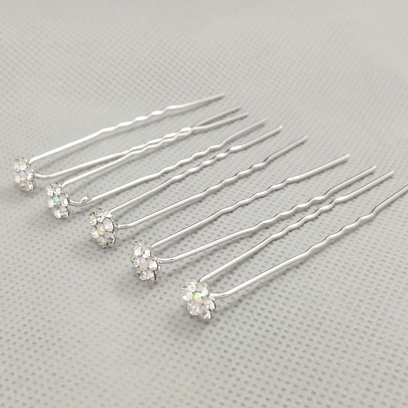 Crystal RHINESTONE U Shaped Hairpins Headpieces Wedding Bridal Hair Prom Pins Pin Small Size