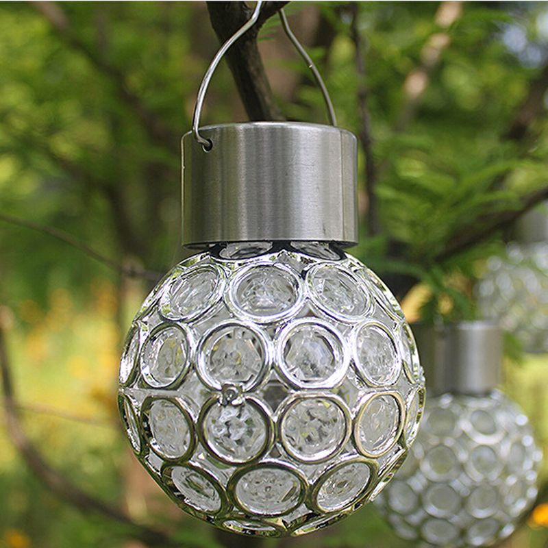 2018 Solar Powered Color Changing Outdoor Hanging Lights Ball 2018 Solar Powered Color Changing Outdoor Hanging Lights Ball Le Glass Led Light Hang Garden Tree Lawn Lamp Yard Decorate From