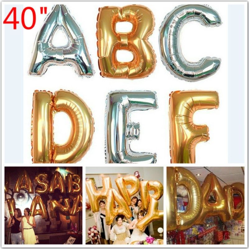 40inch Letter Balloons Jumbo Mylar Baloes Gold Silver Letters Air 40inch Letter Balloons Jumbo Mylar Baloes Gold Silver Letters Air