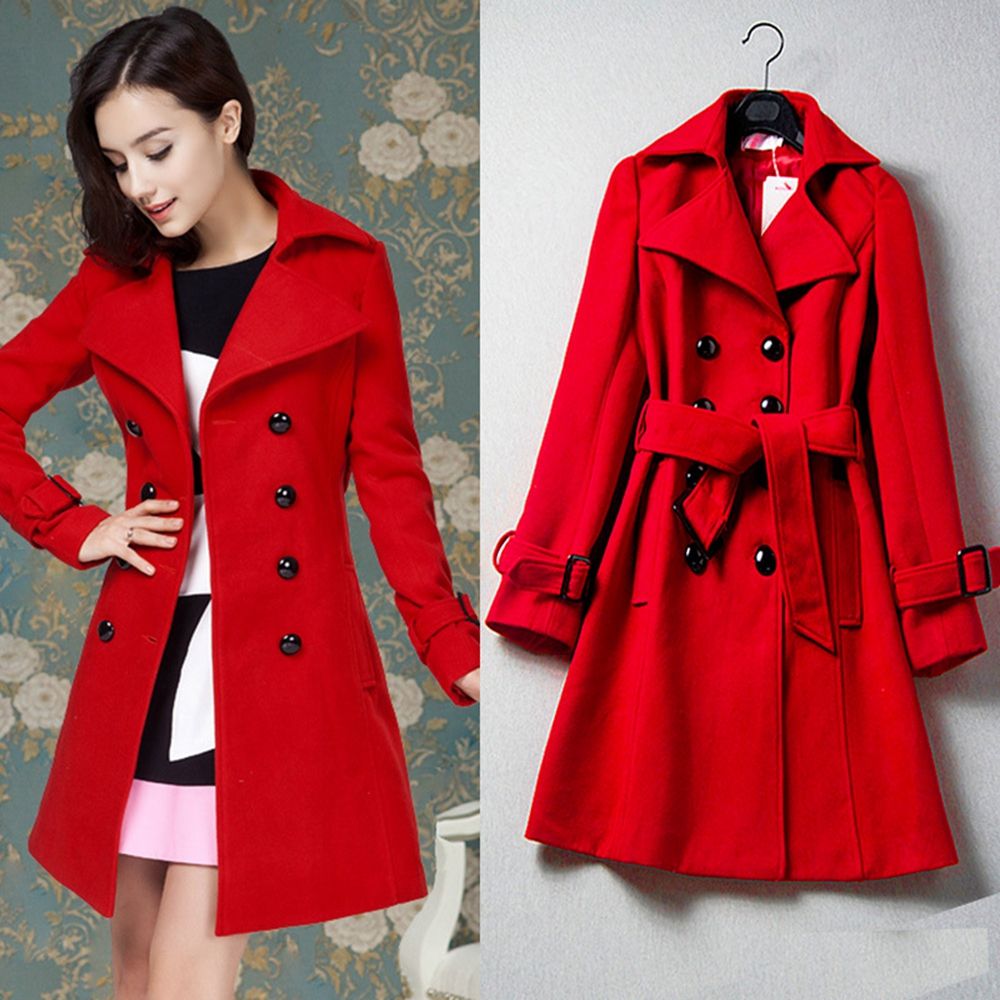 2018 New Women'S Clothing Casual Fashion Red Jacket Double ...