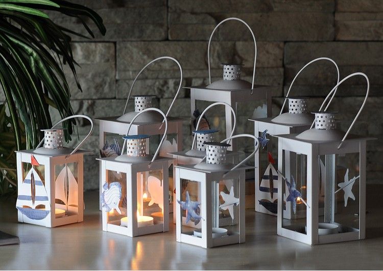 Cheap Sale White Metal Candle Holders Iron Lantern Wedding