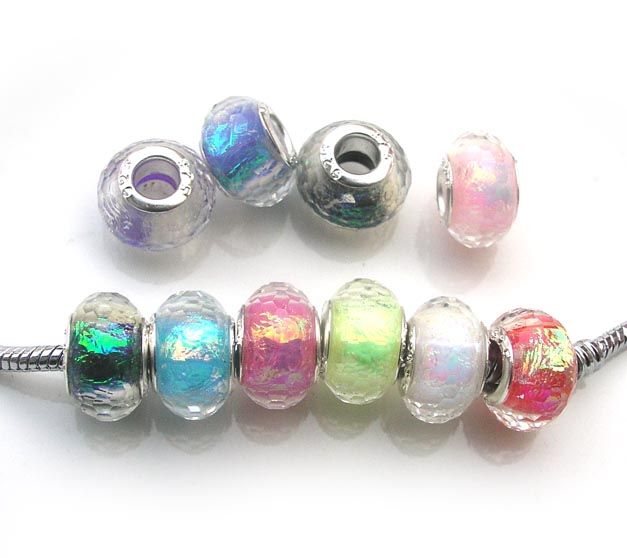 100 Pcs Colorful Resin Beads European Beads For Necklaces DIY Jewelry Making