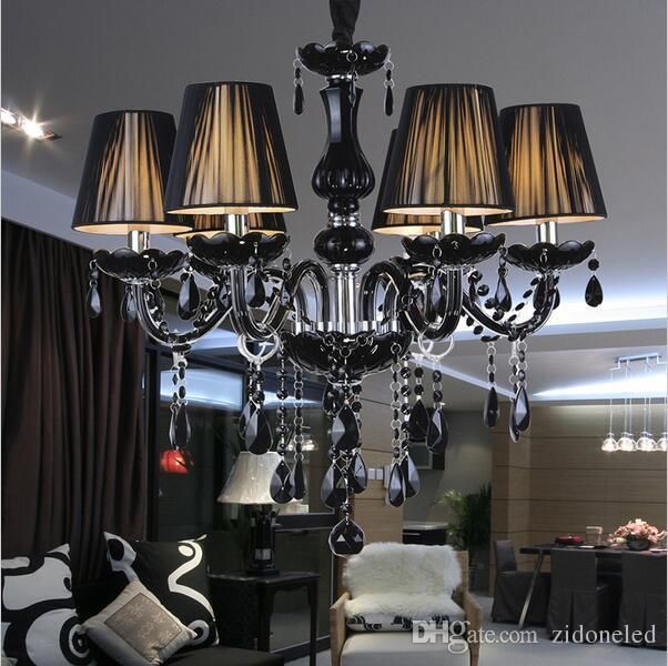 Modern Black Crystal Chandeliers Lighting Lampshades Antique Brass Modern Black Crystal Chandeliers Lighting Lampshades Antique Brass Res De Sala Moderno Dining Room Chandlier Lights Michigan Chandelier