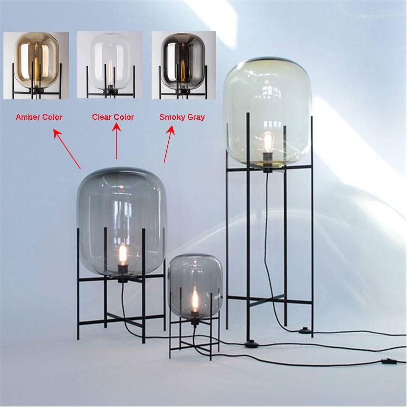 Großhandel Nordischen Stil Glas Stehlampe Retro Melone Stehleuchten