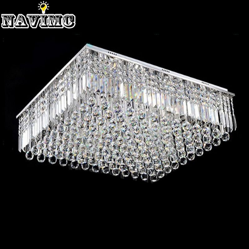 New Modern Flush Mount Square Clear Crystal Ceiling Light Living New Modern Flush Mount Square Clear Crystal Ceiling Light Living Room Bedroom Lamp Lighting Glass Pendant Lights Outdoor
