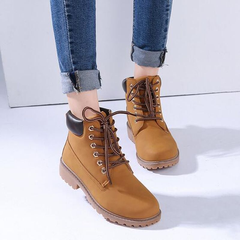 Women Casual Roman Boots Ladies Ankle 