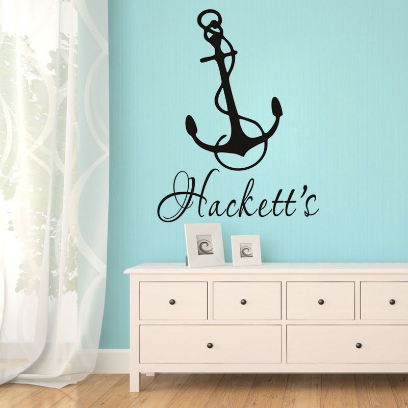 personalized anchor wall sticker boys bedroom wall decals customize