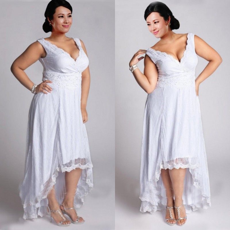 Discount Stunning Plus  Size  High  Low  Wedding  Dresses  