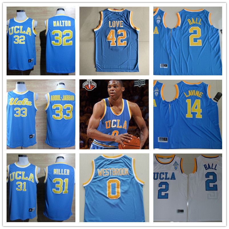 2019 Men'S UCLA Bruins Jersey 0 Russell Westbrook 14 Zach LaVine 2