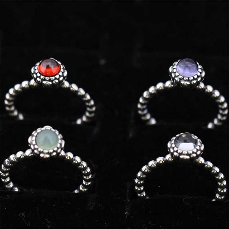 regalo Original masivamente 925 plata oro bead red