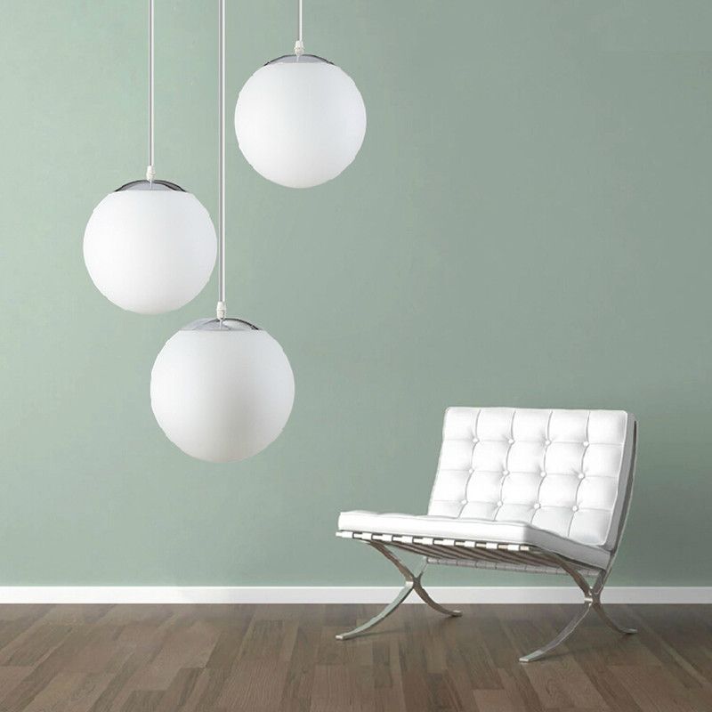 White Frosted Glass Ball Global Pendant Light E27 Lampshade White Frosted Glass Ball Global Pendant Light E27 Lampshade Lamp Res Hanging Fixtures Suspension Lights For Kitchens