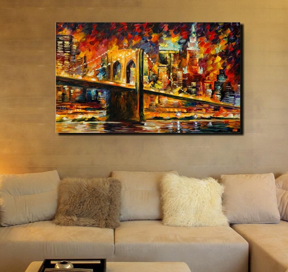 2018 100 hand painted canvas oil painting cities charming