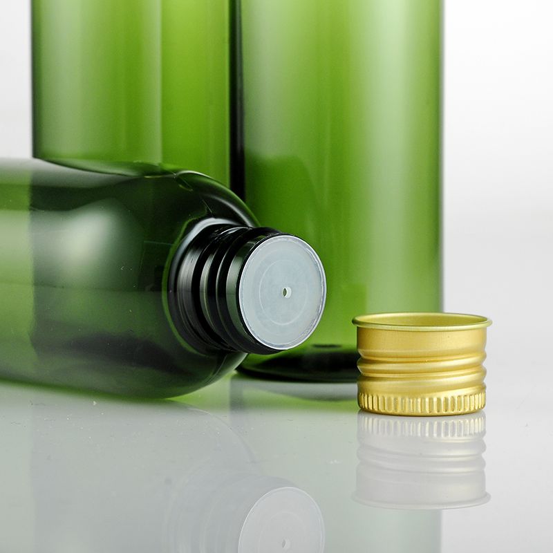 X200ml Breeze Lotion Empty Cosmetic Green Bottle With Gold Lid For