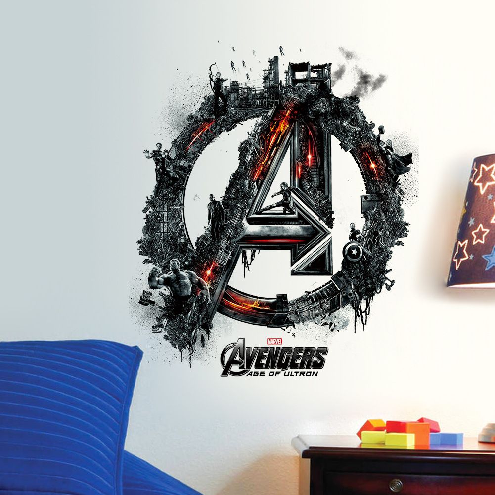 The Avengers 3D Wall Sticker 42*35cm Superhero Wall Art Mural For Kids